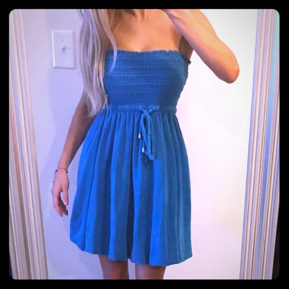Juicy Couture Blue Strapless Dress